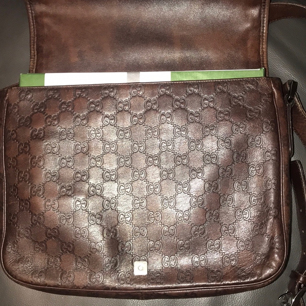 Sold!!!!! PreOwned DarkBrown GG Guccissima Leather - Picture 11 of 14